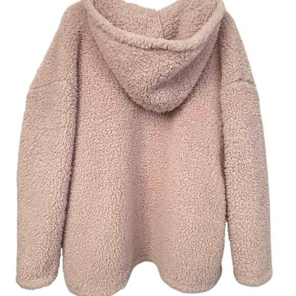 Secret Treasures Pink Sherpa Fleece Hooded Cardigan Jacket XL (16-18) Cozy - Picture 2 of 5
